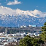 岡本町から望む丹沢山地と富士山